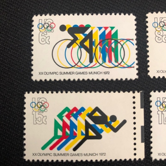Vintage 1972 Olympic Summer Winter Commemorative Stamps Set - Picture 2 of 3